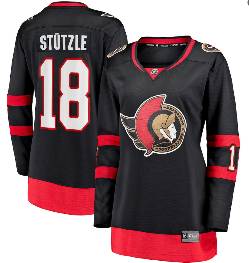 women #18 Stutzle black NHL 2026 jersey